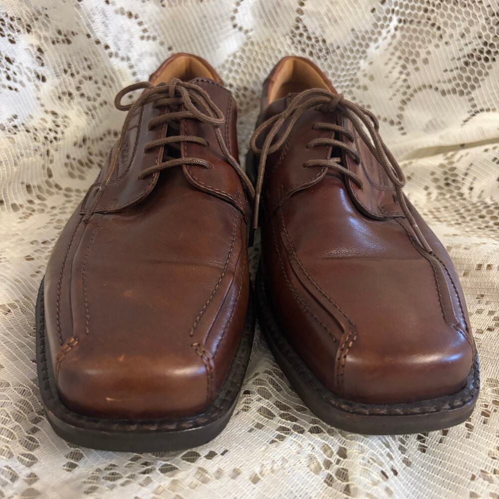 ECCO Helsinki Bike Toe Men's Size 43 (9/9.5) Brown Leather Oxfords Shoes